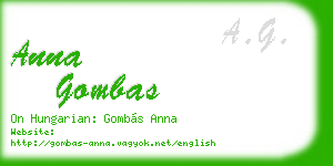 anna gombas business card